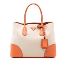 Prada — Authenticated Prada Large Trimmed Canapa Double — Handbag — resale