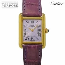 Cartier — Cartier Must Tank SM Vermeil W1017554 Purple SV925 Quartz Mus — Watch — resale