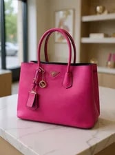 Prada — Prada Lux Double Handle in Peonia - Excellent Condition — Handbag — resale