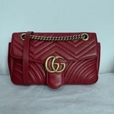 Gucci — Gucci GG Marmont Small Chevron Quilted Chain Crossbody — Handbag — resale
