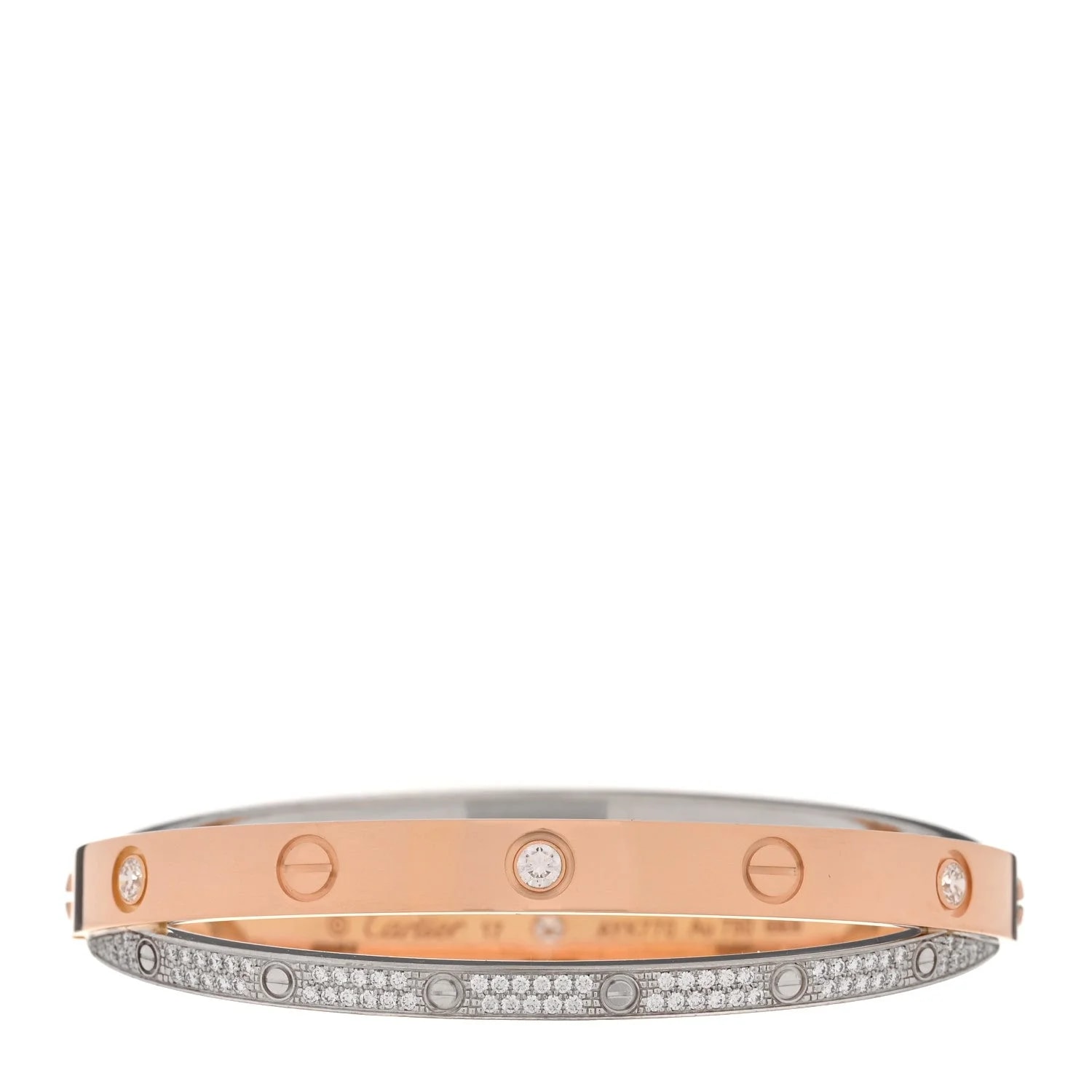 Cartier — 18K White Gold Double Love Paved 17 — Jewelry — resale