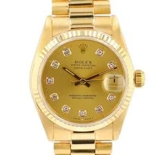 Rolex — Rolex Datejust 31mm 18K Solid Yellow Gold Factory Diamond Dial President — Watch — resale