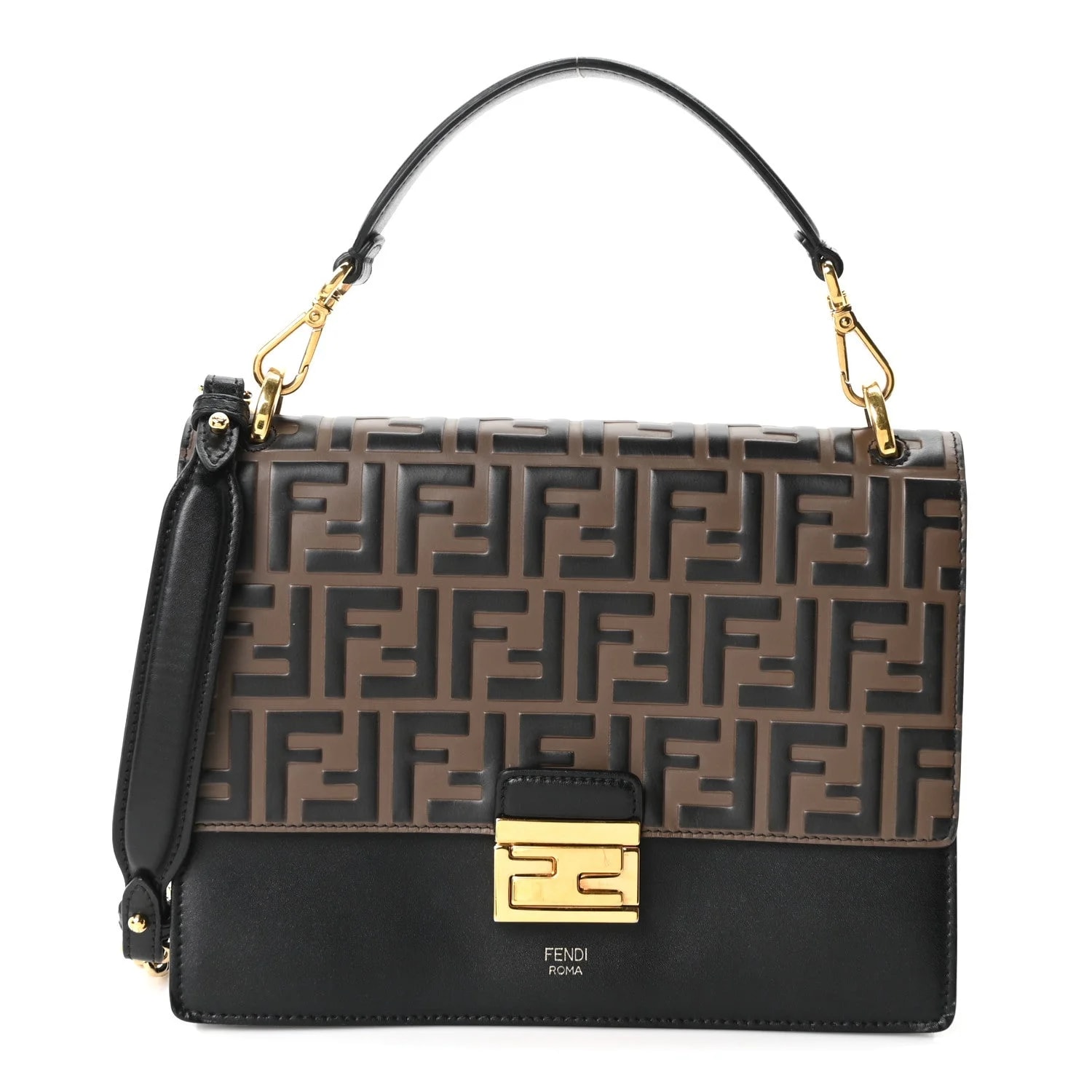 Fendi — Vitello Liberty 1974 Embossed Chain Strap Kan U Maya — Handbag — resale