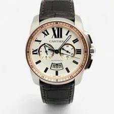 Cartier — Cartier Calibre de 42mm Pink Gold Combo Chronograph Leather 154316342 — Watch — resale