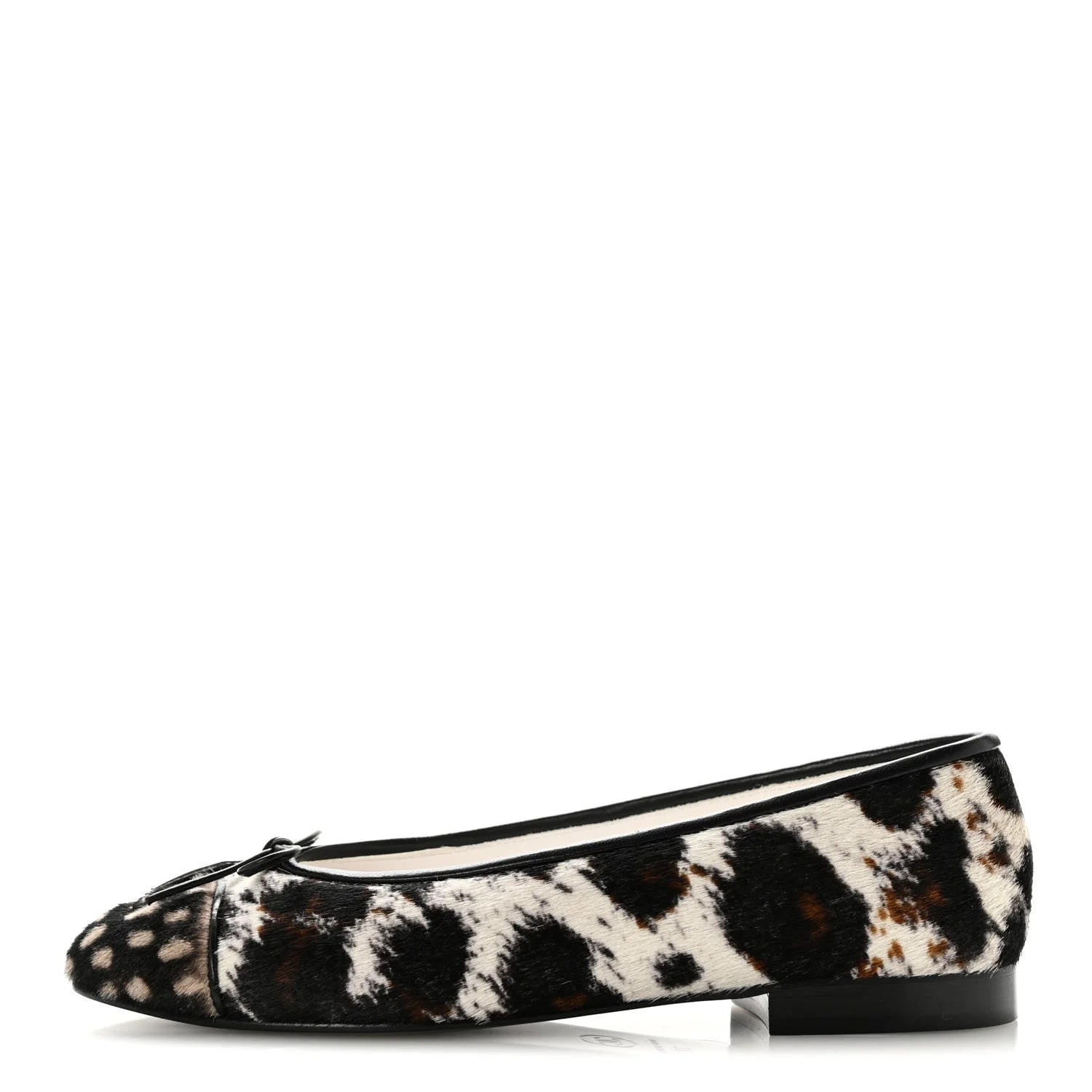Chanel — Pony Hair Cap Toe CC Ballerina 37 — Designer Shoe — resale