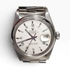 Rolex — Rolex Date 34 Mm Steel White Roman Oyster Automatic 1500 Circa 1978 — Watch — resale