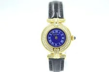 Cartier — Cartier Vermeil Colisée Must de 590002 Lady 925 Am Diamond Bezel Blue Dial — Watch — resale