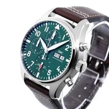 IWC — IWC Pilot Chronograph 41mm Stainless Steel Green Arabic Dial IW388103 — Watch — resale