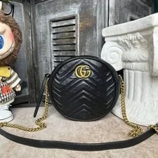 Gucci — Gucci GG Marmont Chevron Round Chain — Handbag — resale