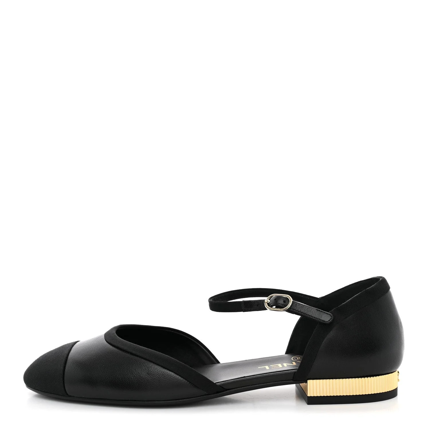 Chanel — Grosgrain Cap Toe Mary Jane 38.5 — Designer Shoe — resale