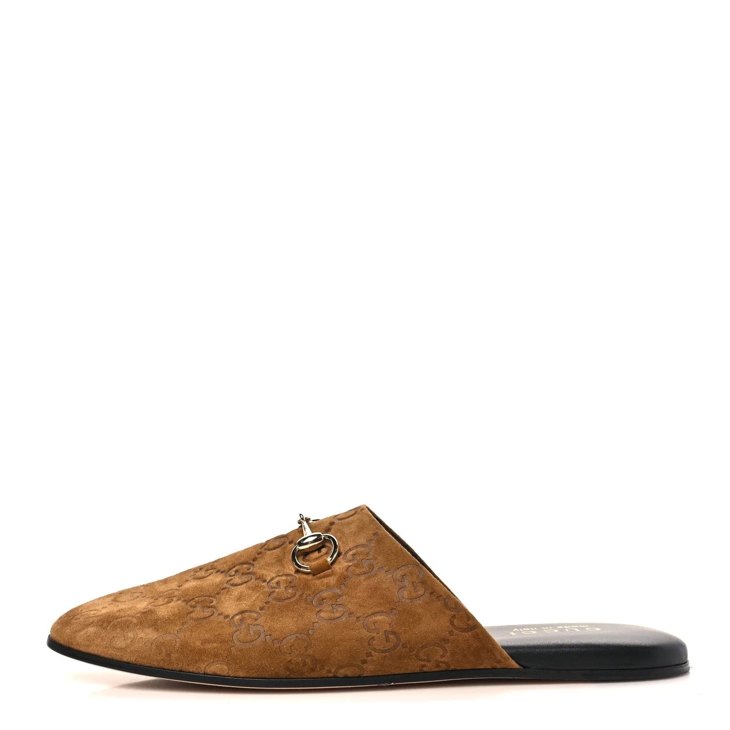 Gucci — GG Debossed Annette Horsebit Mules 36.5 37.5 — Designer Shoe — resale