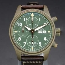 IWC — IWC Pilots Chronograph Spitfire IW387902 41MM Green Dial Warranty — Watch — resale