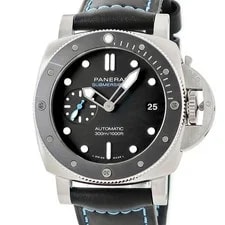 Panerai — Panerai Submersible 42mm PAM01683 Stainless Steel Leather Black Dial #HDW296 — Watch — resale