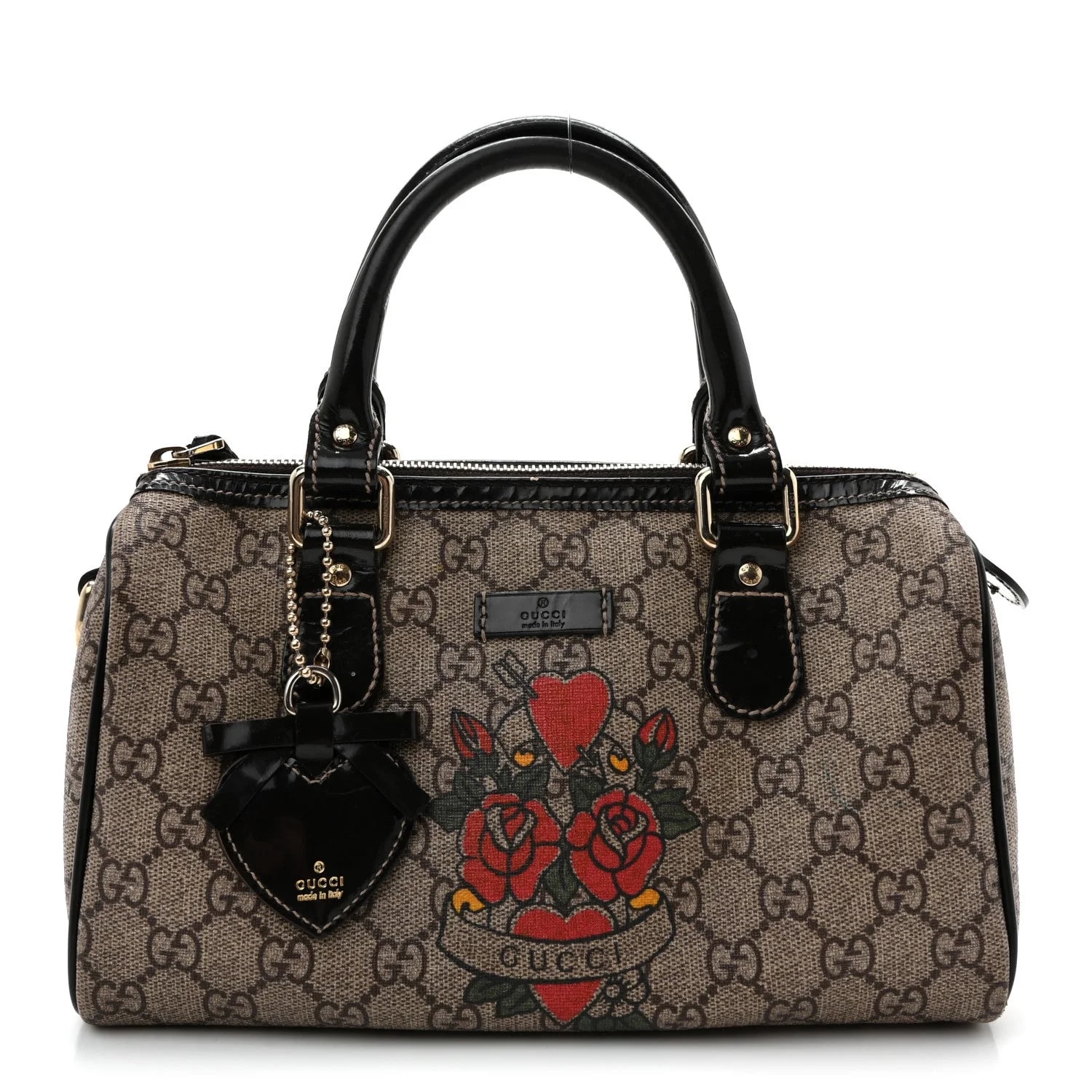 Gucci — GG Plus Tattoo Heart Small Joy Boston Dark — Handbag — resale