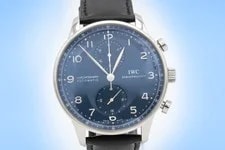 IWC — IWC Portuguese Chronograph Blue Dial on Leather IW371491 Papers 2020 — Watch — resale