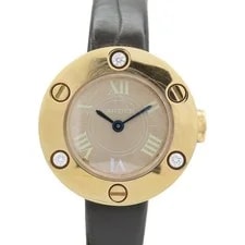 Cartier — Cartier Love WE801131 Quartz Brown Dial 18K Rose Gold Leather Strap — Watch — resale