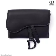 Dior — Christian Dior Chain Wallet Mini Wallet D Charm Compact Saddle Nano Blac — Handbag — resale