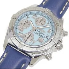 Breitling — Breitling Chrono Cockpit A13358 Light Blue Dial SS Steel Leather ’s — Watch — resale