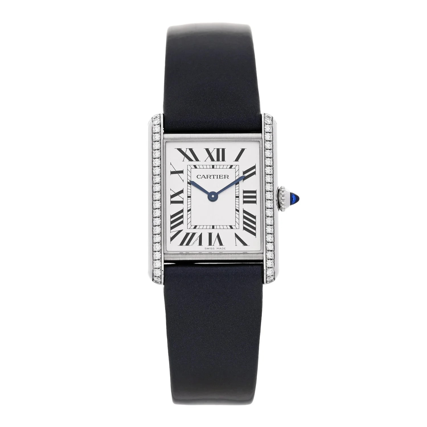 Stainless Steel Satin Diamond 25mm Must de Cartier Tank Quartz