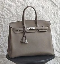 Hermès — Hermès Birkin35 Etoupe Palladium Top Handle Duty-free — Handbag — resale