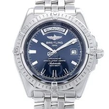 Breitling — Breitling Headwind A45355 500m Water Resistant Day Date Navy SS Stain — Watch — resale