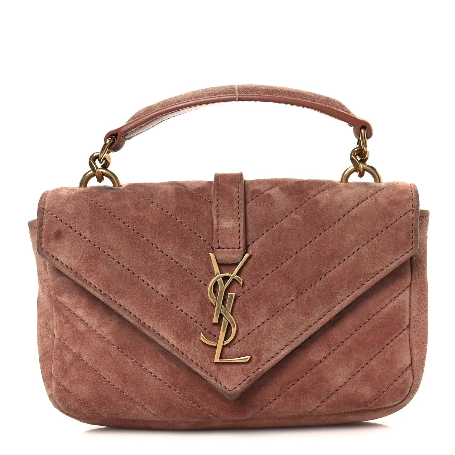 Saint Laurent — Chevron Mini College Barely — Handbag — resale