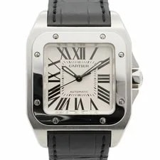 Cartier — 6wcb0101 Cartier Santos 100MM W20106X8 Silver Dial S Unise — Watch — resale
