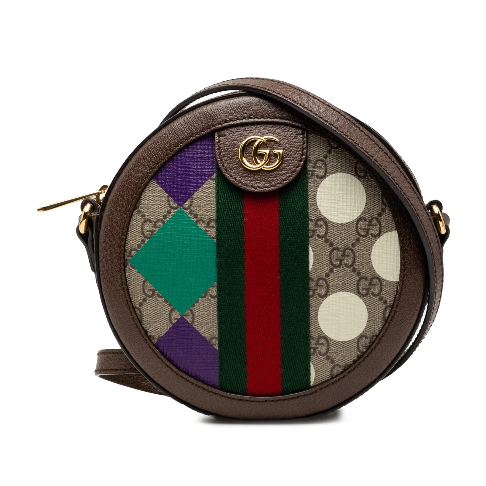 Gucci — Web Ophidia Graphic Print Round Crossbody — Handbag — resale
