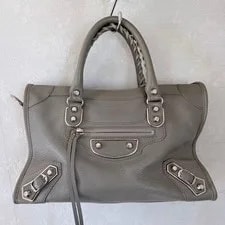 Balenciaga — Balenciaga Classic Metallic Edge City Small Grained Goat Greige — Handbag — resale