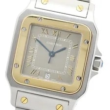 Cartier — Cartier Santos Galbe LM W20030C4 YG Bezel Gray Dial Quartz Watch_955498 — Watch — resale