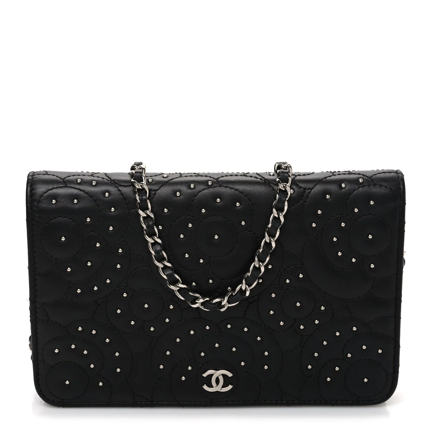 Chanel — Camellia Studded Wallet on Chain WOC — Handbag — resale