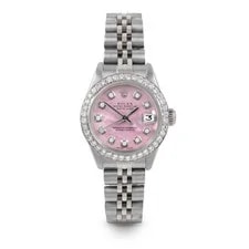 Rolex — Rolex Datejust Pink MOP Diamond Dial Diamond Bezel Jubilee Band — Watch — resale