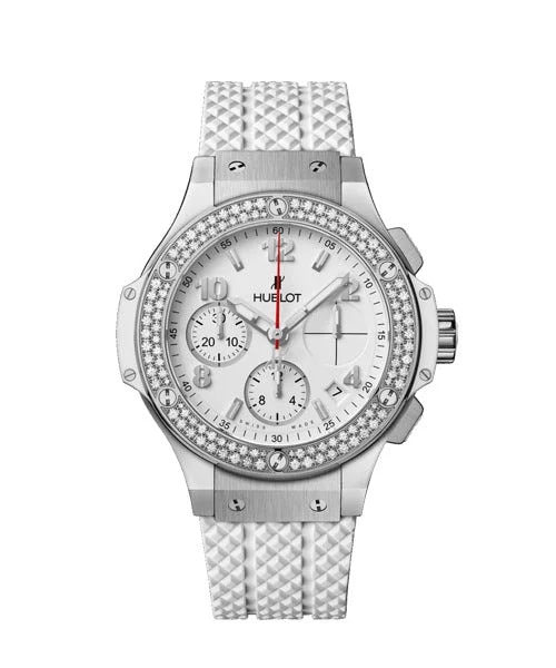 Worldofluxuryus — Hublot Big Bang 41mm Steel Diamonds Rubber White — Watch — resale