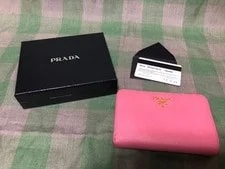 Prada — Prada Metal Folding Wallet Geranio From Japan — Handbag — resale