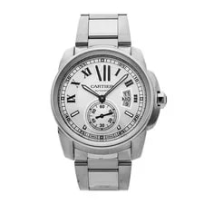 Cartier — Cartier Calibre de Steel Auto 42mm Silver Dial Bracelet W7100013 — Watch — resale