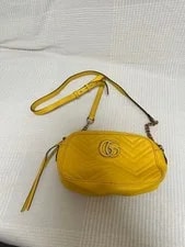 Gucci — Gucci Marmont GG Ziplock Yellow Gold From Japan — Handbag — resale