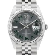 Rolex — Rolex Datejust 36 126234 Slate (Grey) Green Roman 5 Row Jubilee Bracelet Ran... — Watch — resale