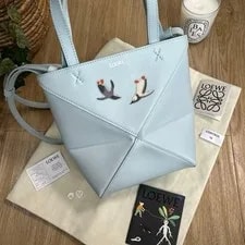 Loewe — Loewe Suna Fujita Penguin Puzzle Fold Mini 2Way Hand Ice — Handbag — resale