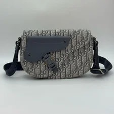 Dior — Dior Print Fabric and Grain Saddle Messenger Dark- #58D8 — Handbag — resale
