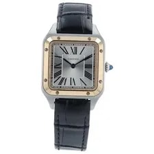 Cartier — Cartier Santos Dumont Silver Dial Rose Gold & Steel 27.5mm Quartz W2SA0012 — Watch — resale