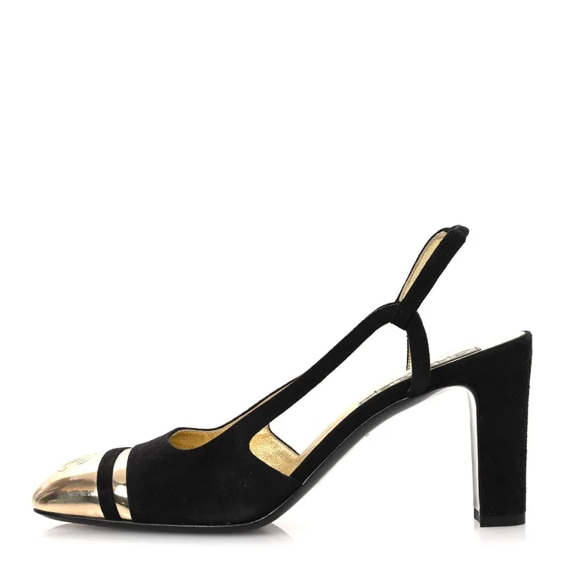 Chanel — Kid Metallic Cap Toe CC Slingback 40 — Accessory — resale