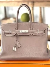 Hermès — Hermès Birkin 35 Etoupe , Palladium Authentic. — Handbag — resale