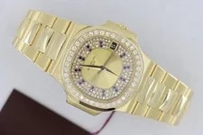 Patek Philippe — Patek Philippe Nautilus 3800/103 Pave Diamond & Sapphire Dial Circa 1984 — Watch — resale