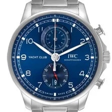 IWC — IWC Portuguese Yacht Club Chronograph Steel Blue Dial IW390701 Box Card — Watch — resale