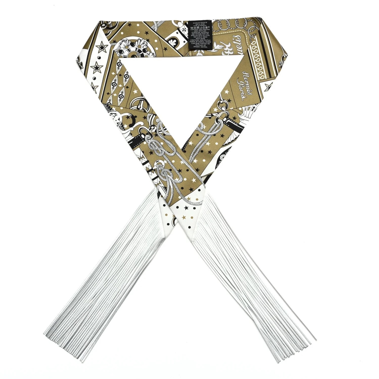 Hermès — Bandana Fringes Twilly Kaki — Accessory — resale