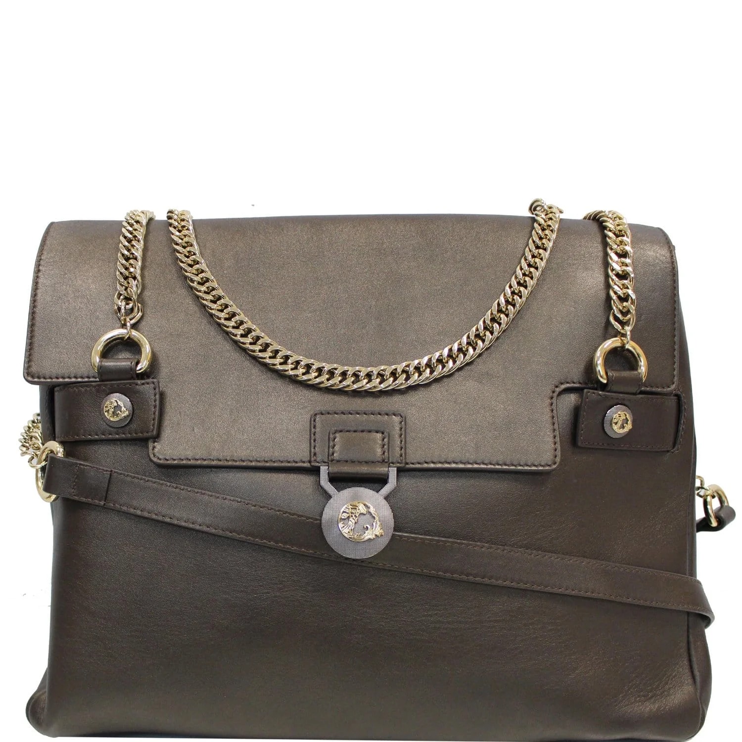 Versace — Versace Collection Vitello Perlato Messenger — Handbag — resale
