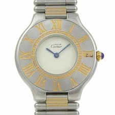 Cartier — Cartier Must 21 Stainless Steel Quartz Analog Display Ivory Dial Must 21 W — Watch — resale