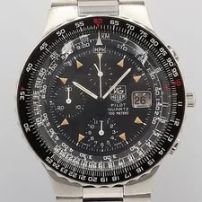 Tag Heuer — Dead Stock Level With Box TAG Heuer Pilot 100M QZ Black Dial Date Chrono S W — Watch — resale
