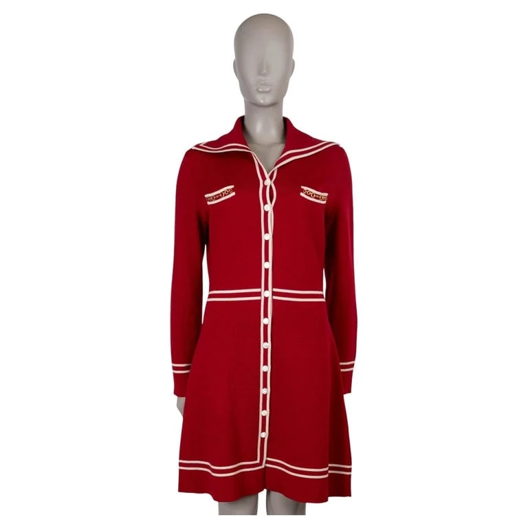 Gucci — Gucci 2021 Horsebit Contrast Trim Dress L — Clothing — resale