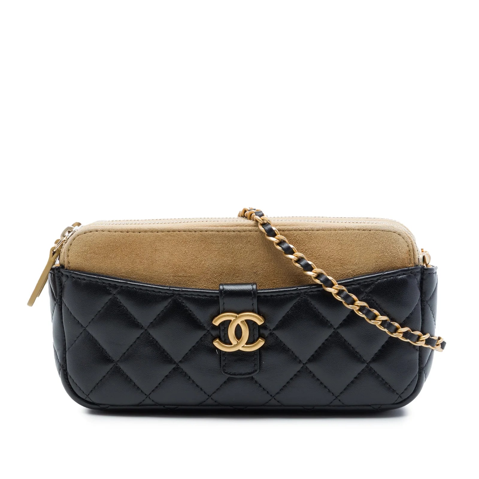 Chanel — CC and Double Zip Phone Holder With Chain — Handbag — resale